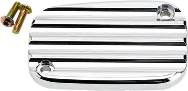 Joker Machine 08-002C - Master Cylinder Cover - Brake - Front - Finned - Chrome Professional Grade