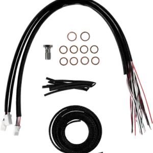 Worldwide Shipping LA Choppers Handlebar Cable/Brake Line Kit - Complete - Stock Handlebars - Stainless (#LA-8059KT2-08)
