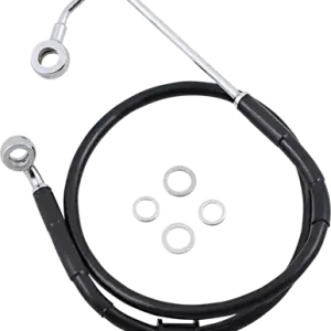 Worldwide Shipping Drag Specialties #618302-BLK - Brake Line - Front (Upper) - Black