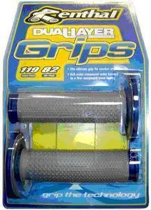 Renthal Tapered Dual Compound Grips - Grey/Blue Trusted Brand
