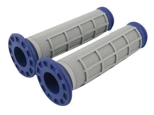 Renthal ATV Dual Compound Diamond/Waffle Grips - Grey/Blue Exclusive