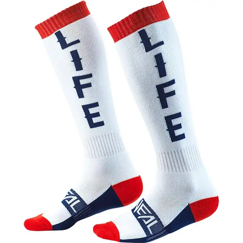 Latest Oneal Pro Print Sock - Moto Life - White/Red One Size