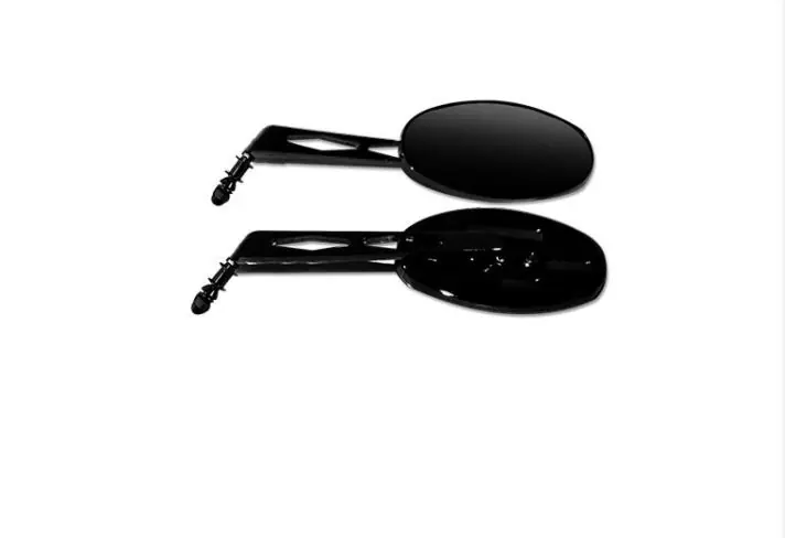 Discount Scorpion Custom Oval Billet Style Long Mirror - Black - R/H Side