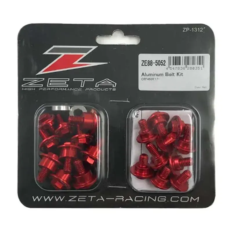 Zeta Alloy Plastics Bolt Kit for CRF250R '18<, CRF450R '17-20, CRF450L/RL '19< (22 Pack) - Red Fresh Stock