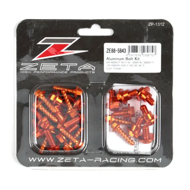 Zeta Alloy Plastics Bolt Kit for KTM SX/SXF '16-18, EXC/EXCF '17-19 (14 Pack) - Orange Flash Sale