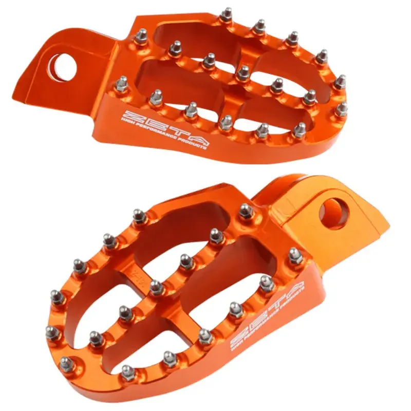 Zeta Ultrawide Alloy Footpegs for KTM/Husqvarna/Beta - Orange - 57mm Best Seller