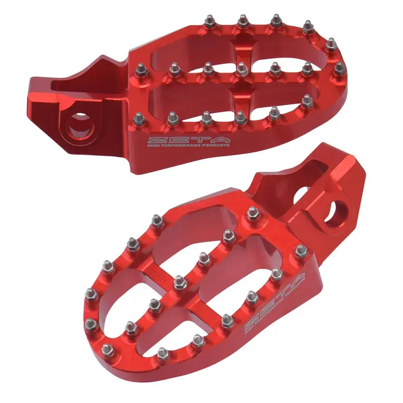 Buy Direct Zeta Ultrawide Alloy Footpegs for GasGas/Husqvarna/KTM - Red - 57mm