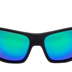 Handmade Ugly Fish MAXX Motorcycle Sunglasses - Matt Black Frame/ Green Revo Lens