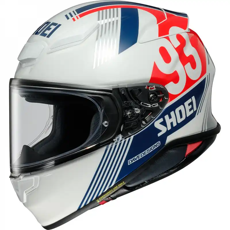 Shoei NXR2 MM93 Retro Helmet TC-10 - White/Red - XS Limited Edition