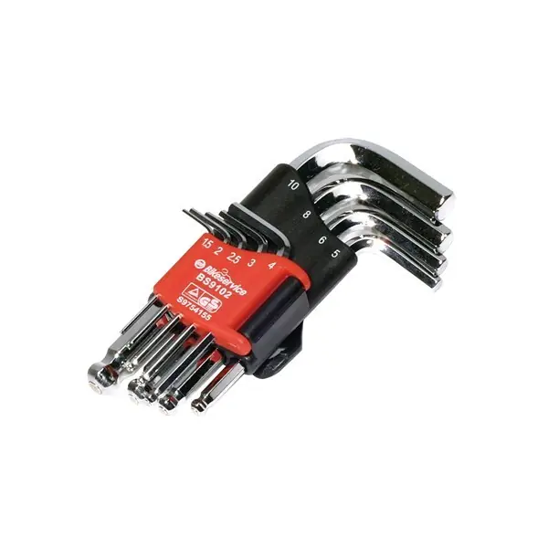 Bikeservice Magnetic Ball Point Hex Key Set 9Pc Modern