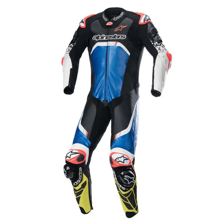 Alpinestars GP Tech V4 1 Pc Leather Suit - Black/Blue/Yellow - 56 Save Now