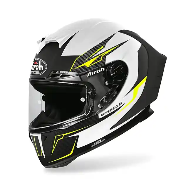 Airoh GP550S Venom Matte Helmet - White/Black/Yellow - XL New Arrival