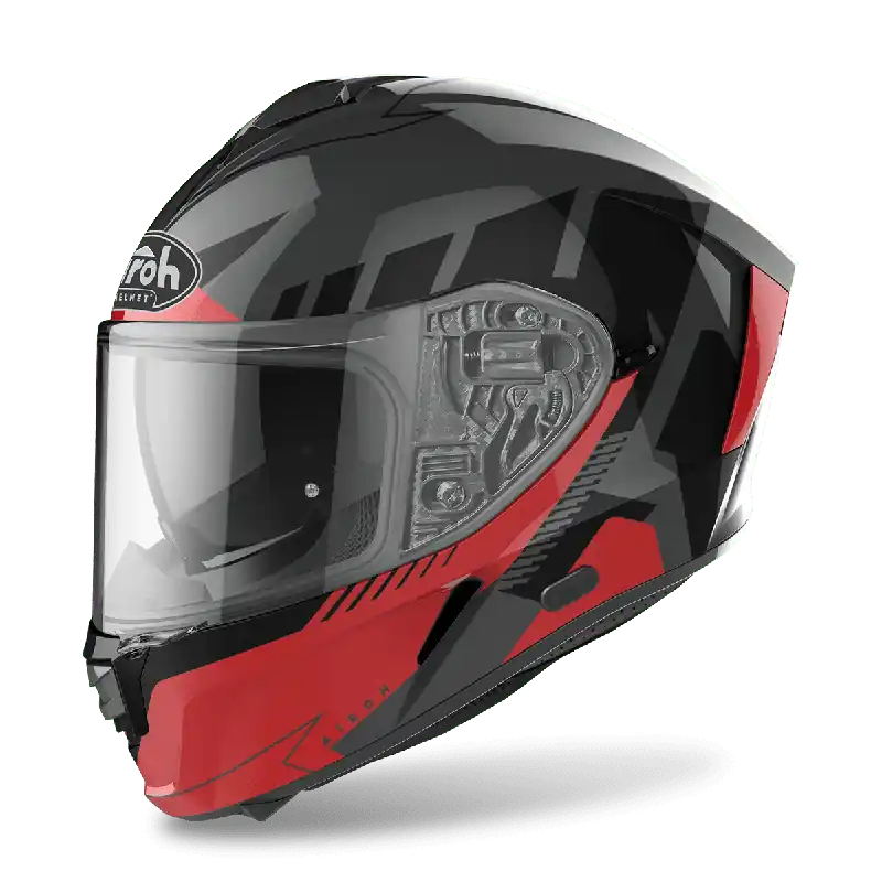 Certified Airoh Spark Rise Helmet - Gloss Red/Grey/Black - L