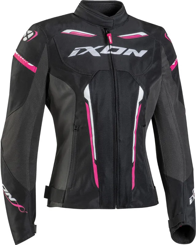 Ixon Womens Striker Air Waterproof Womens Jacket - Black/White/Pink - XS Exclusive