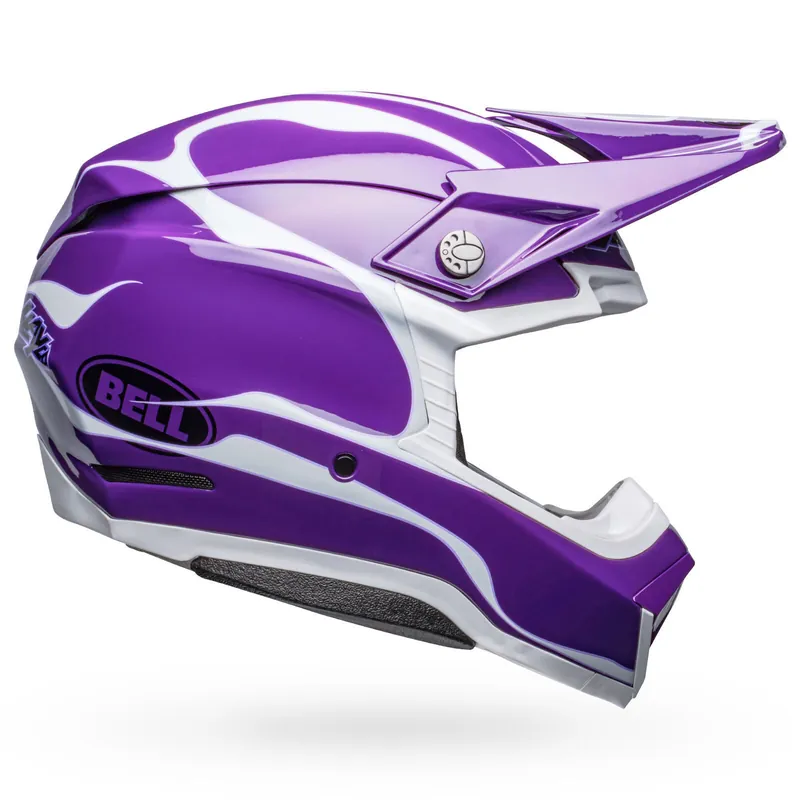 New Release Bell Moto-10 Spherical Slayco Gloss Helmet - Purple/White - M