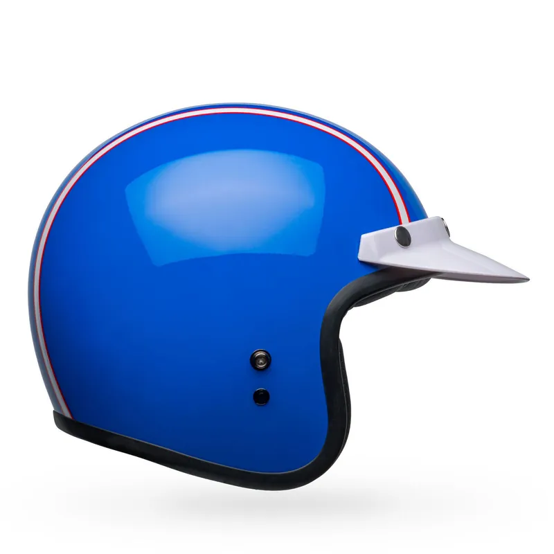 Bell Custom 500 Six Day Steve McQueen Helmet - Blue/White/Red - S Holiday Sale