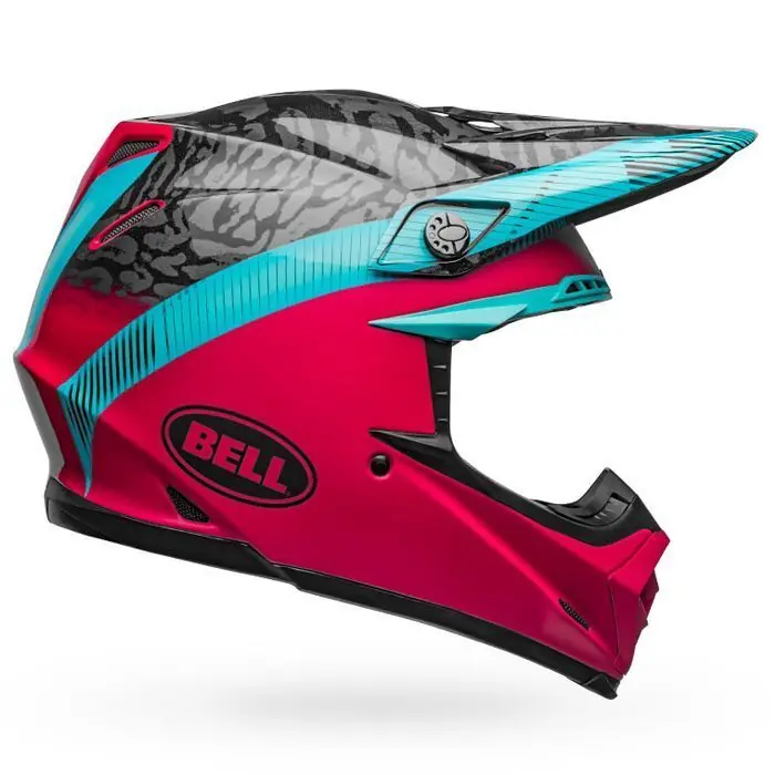 Luxury Bell Moto-9 MIPS Chief Helmet - Matte/Gloss Black/Pink/Blue - L