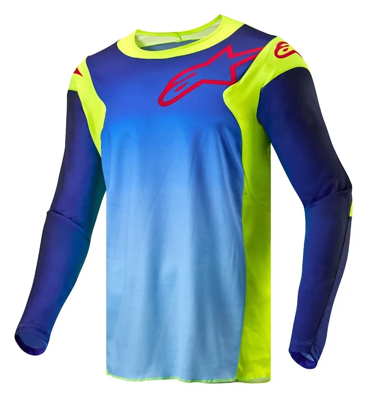 Hassle-Free Returns Alpinestars 2024 Racer Hoen Jersey- Fluoro Yellow/Blue/Navy - S