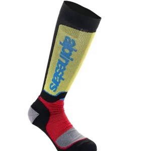 Alpinestars Youth MX Plus Socks- Black/Grey/Fluoro Yellow - OS Fast Shipping