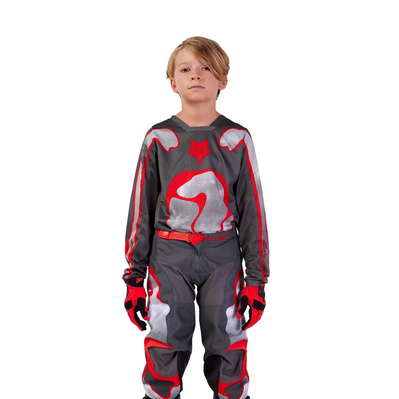 Handmade Fox 2024 Youth 180 Atlas Jersey - Grey/Red - XL