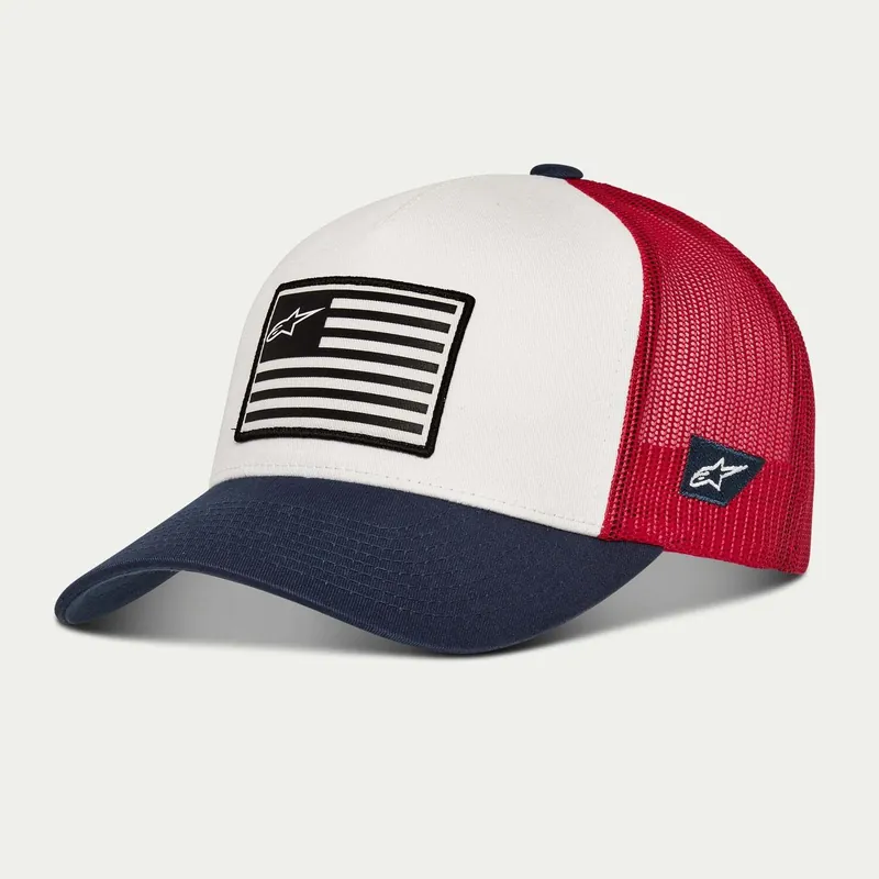 One Day Deal Alpinestars Flag Snapback Hat - White/Navy/Red - OS