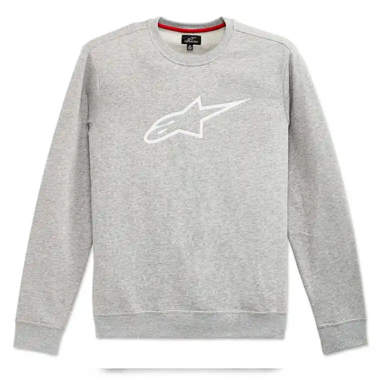 Alpinestars Ageless Crew Fleece - Grey Heather/White - S Trusted Brand