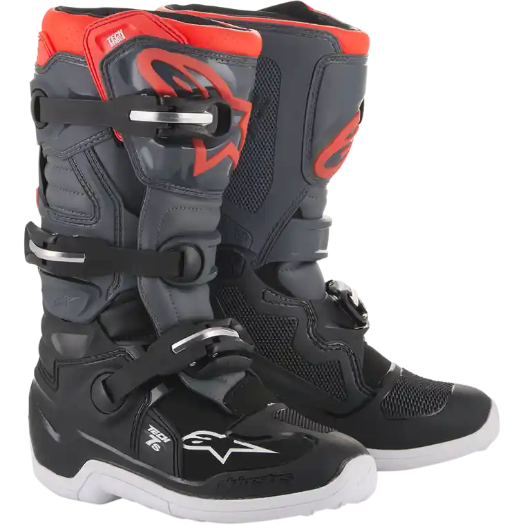 Best Price Alpinestars Youth Tech 7S Boots - Black/Dark Grey/Red - 4