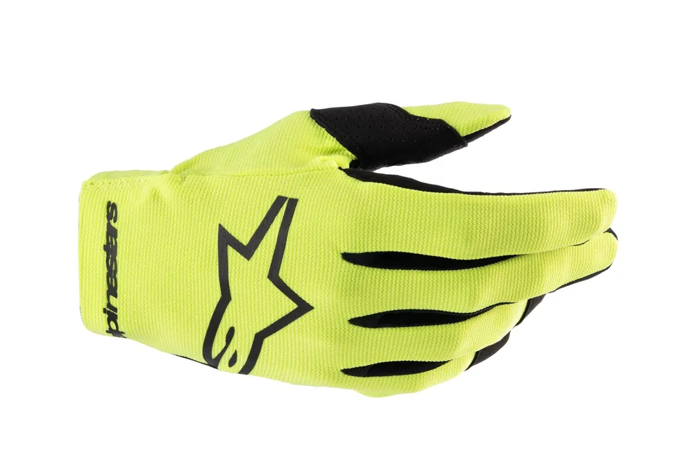 Alpinestars 2024 Youth Radar Gloves - Fluro Yellow/Black - 3XS Exclusive Offer