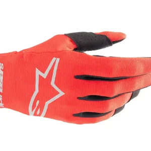 Alpinestars 2024 Youth Radar Gloves - Red/Silver - 3XS Money Back Guarantee