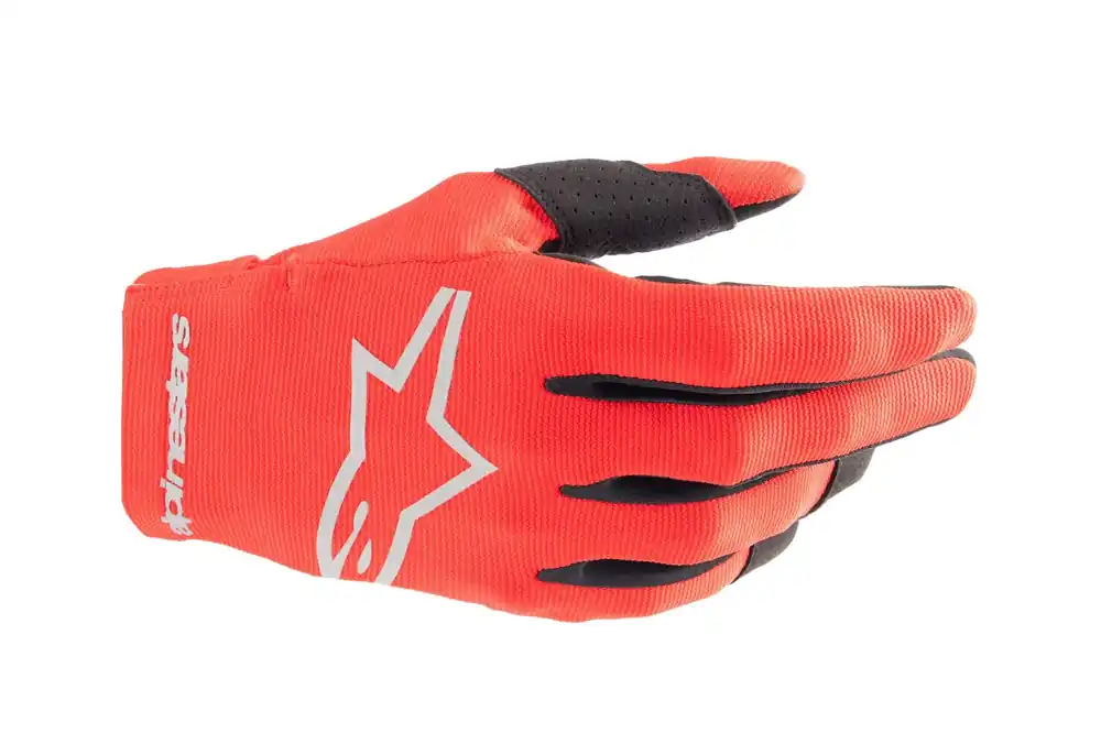 Alpinestars 2024 Youth Radar Gloves - Red/Silver - 3XS Money Back Guarantee