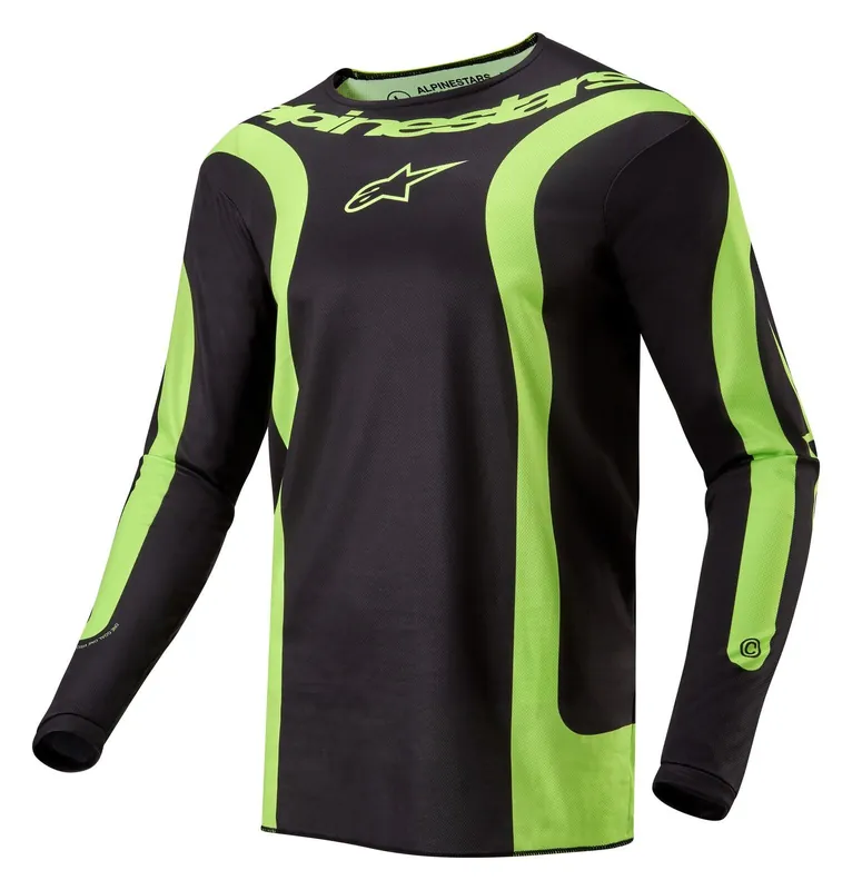 Alpinestars 2024 Fluid Lurv Jersey - Black/Fluro Yellow - S Deal