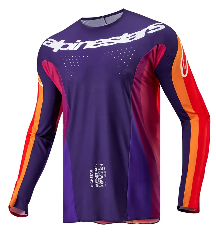 Alpinestars 2024 Techstar Pneuma Jersey - Purple/Orange/Blue - S Fan Favorite