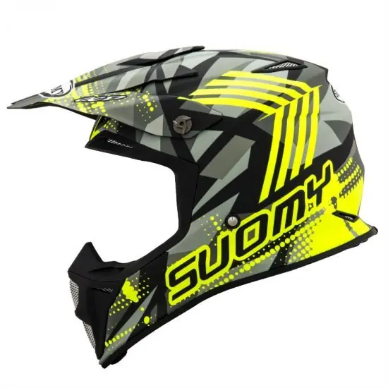 Suomy MX Speed Sergeant Helmet - Matte Grey/Fluro Yellow - 2XL Wholesale