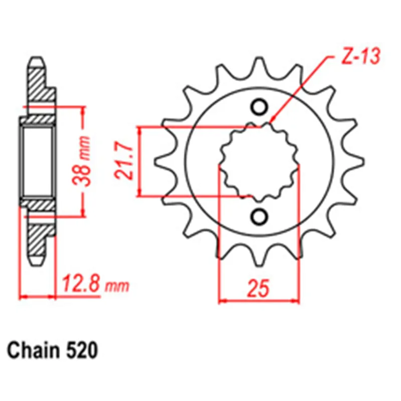 Front Sprocket - Steel 16T 520P Brand New