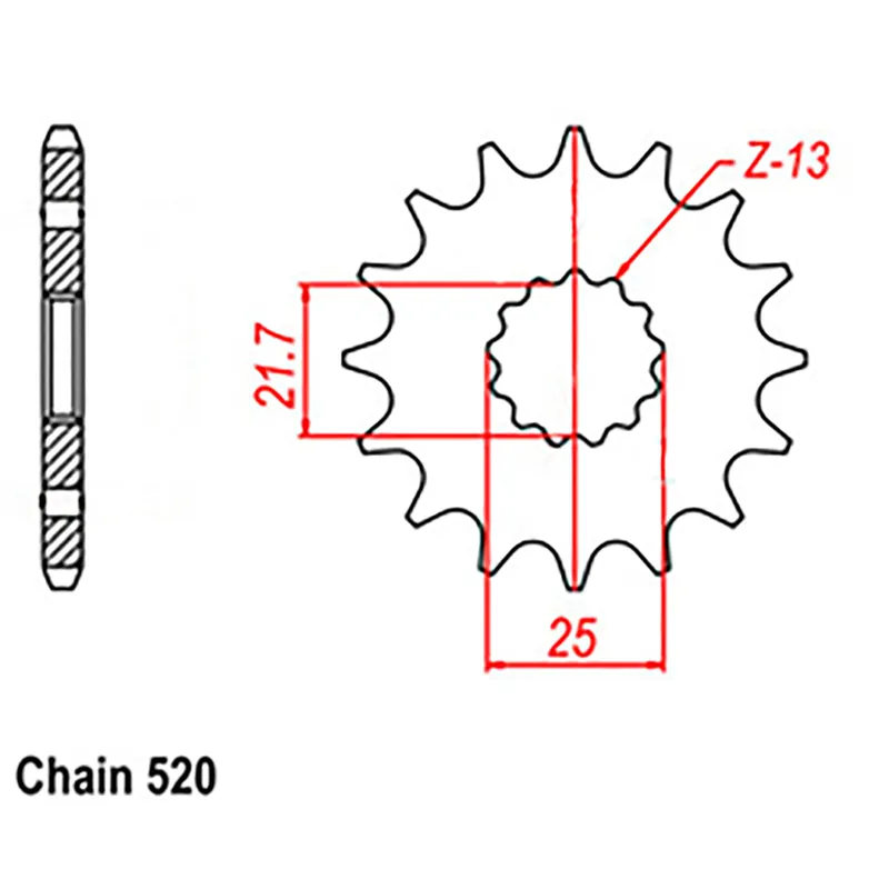 Authentic Front Sprocket - Steel 12T 520P (Not D/D)