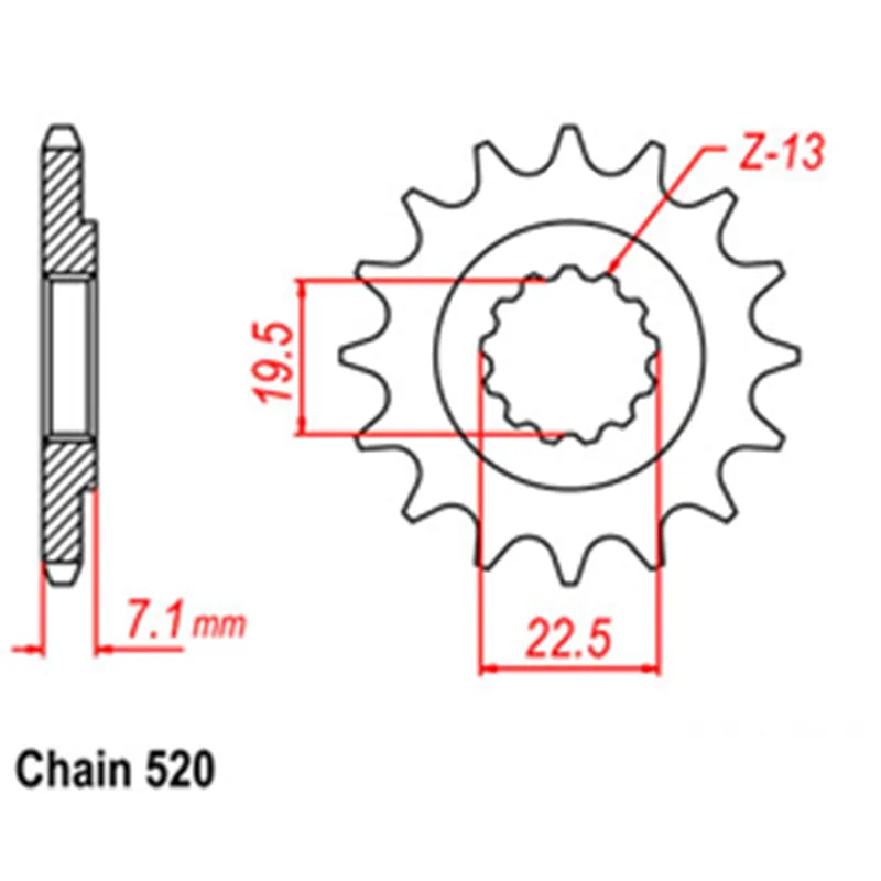 Front Sprocket - Steel 14T 520P Modern