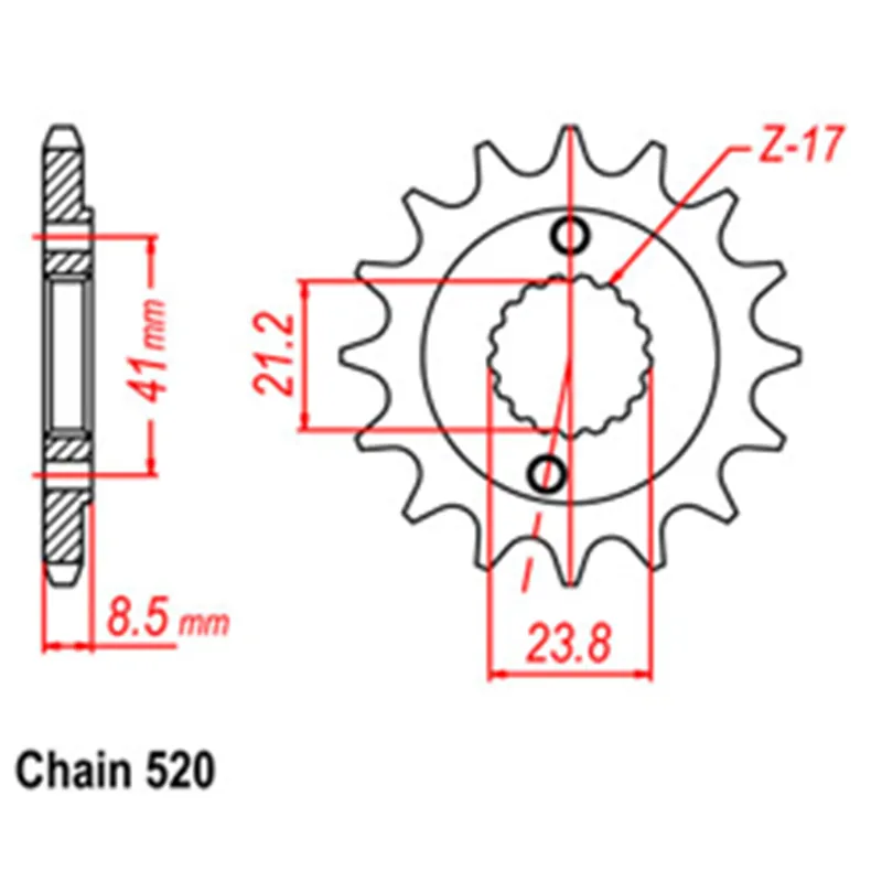 Same Day Shipping Front Sprocket - Steel 15T 520P