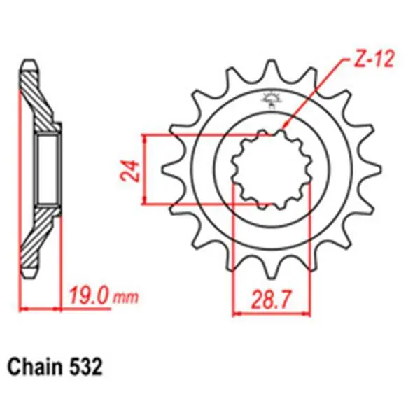 Best Choice Link Front Sprocket - Kawasaki - 532 - Steel - 17
