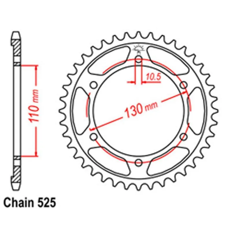 Big Sale Rear Sprocket - Steel 43T 525P