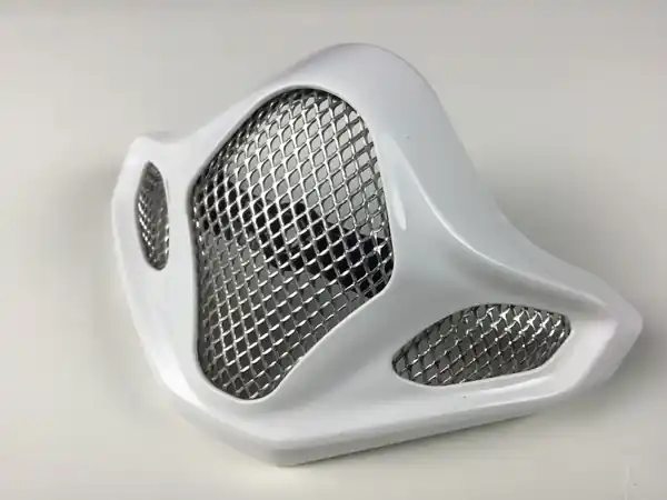 Arai VX-Pro4 Chinbar Exterior Vent Cap With Grill - Meta-Shine White Exclusive Offer