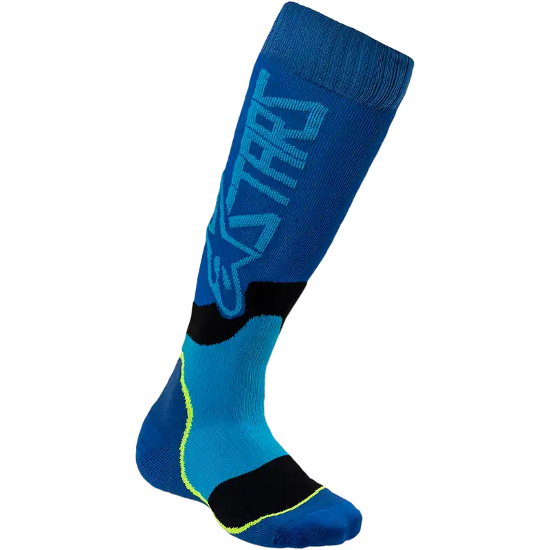 Alpinestars Mx Plus 2 Youth Socks - Blue/Cyan - M/L Modern