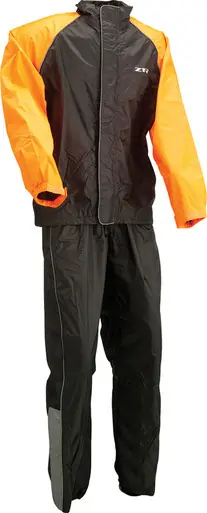 Z1R Black Orange 2-Piece Rainsuit Same Day Shipping