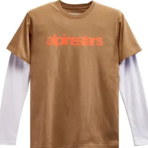Top Rated Alpinestars Stack Long-Sleeve Sand Warm Red T-Shirt