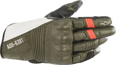 Alpinestars Kei Forest Black White Fluo Red Gloves Bargain