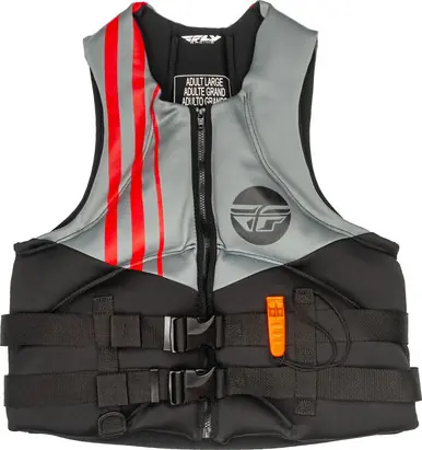 Warranty Included Fly Racing Neoprene Flotation Black Grey Red Vest