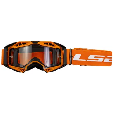 LS2 Aura Black Hi-Viz Orange with Clear Lens Goggles Shop Now