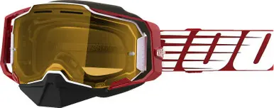 100% Armega Oversized Red Yellow Snow Goggles Warranty Included