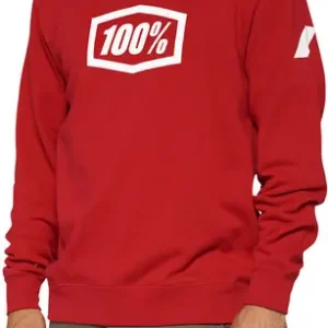 100% Icon Long-Sleeve Fleece Red Sweatshirt Same Day Shipping