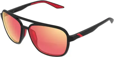 100% Kasia Black Red Mirror Aviator Sunglasses Last Chance