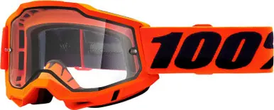 100% Accuri 2 Enduro Neon Orange Clear Goggles New Release